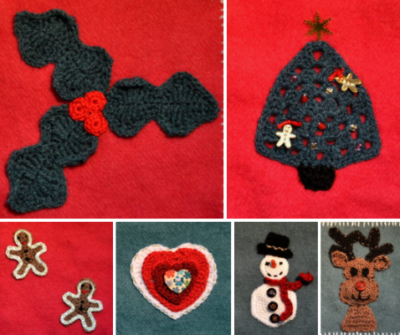 Christmas crochet appliqué